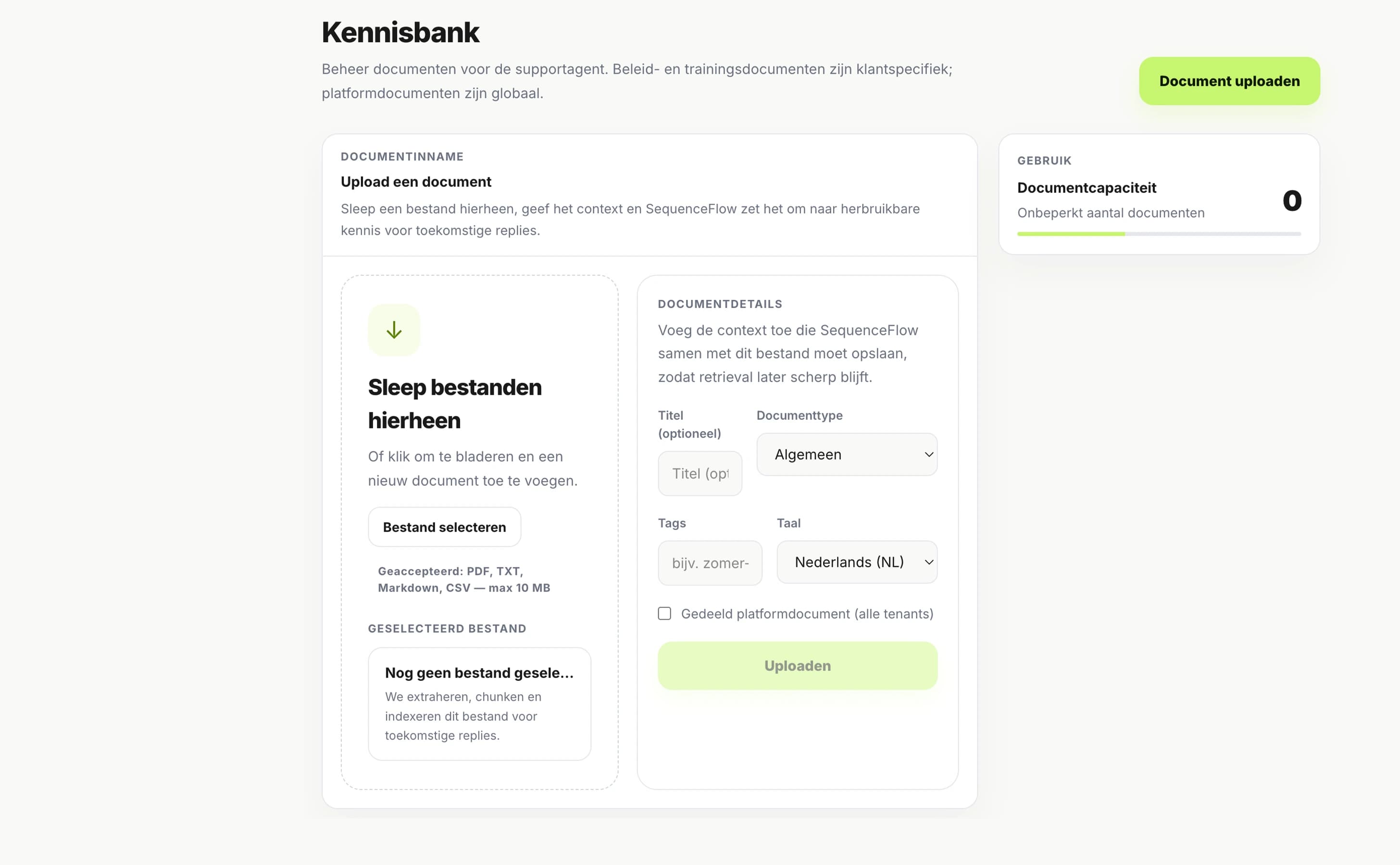 Kennisbank overzicht met FAQ en beleidsinformatie